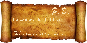 Petyerec Domitilla névjegykártya